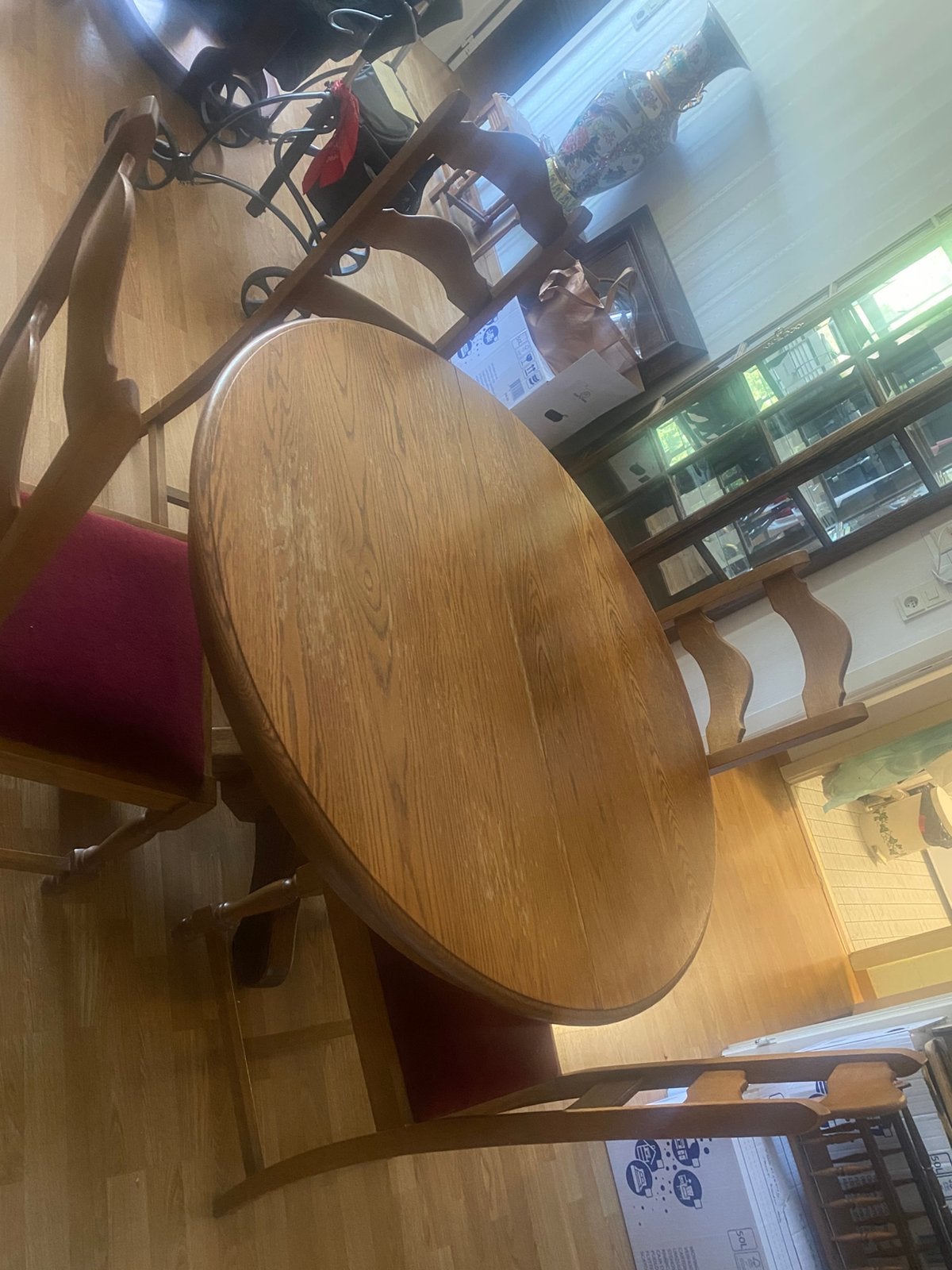 Ronde tafel 1.20 m verlengbaar 1,90 m ovaal, Antiek en Kunst, Ophalen of Verzenden