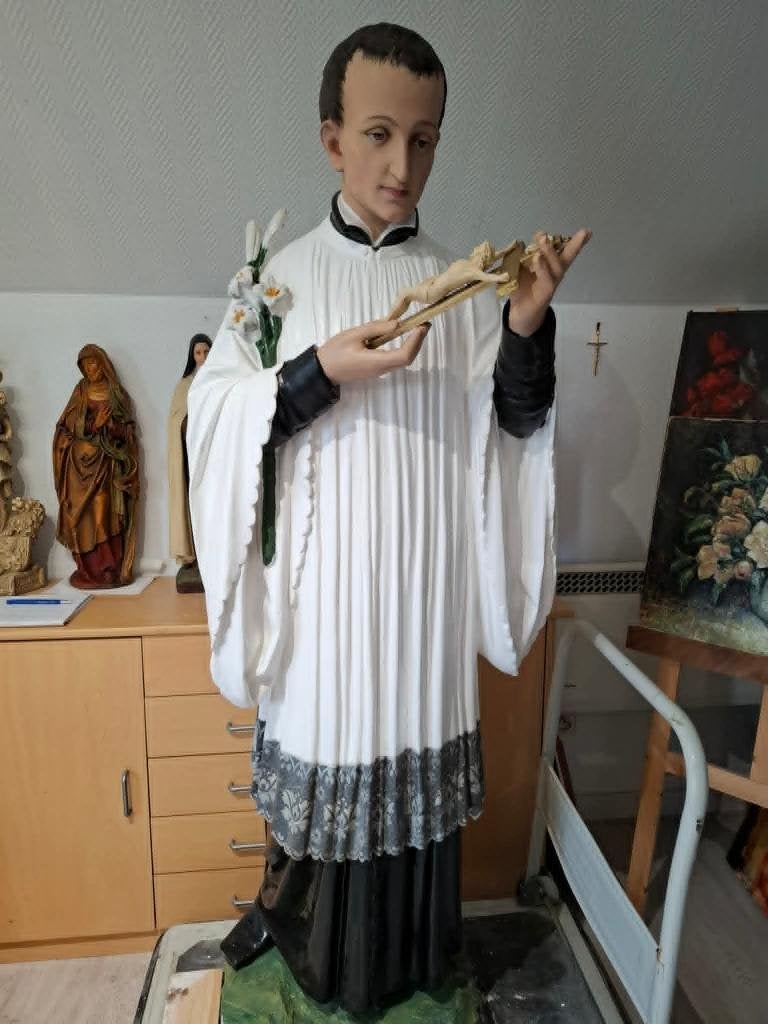 groot  heiligen  beeld  van  de H  Aloysius  gonzaga, Antiek en Kunst, Antiek | Religieuze voorwerpen, Ophalen