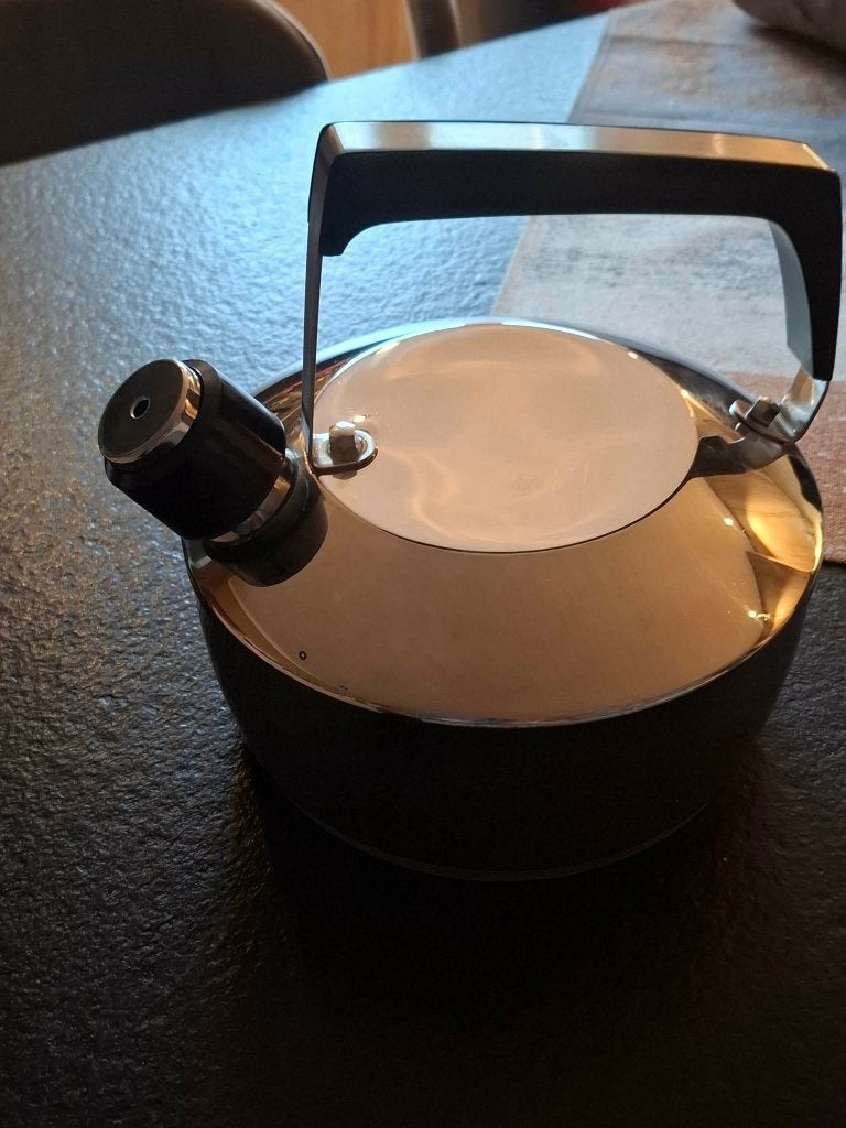 AMC fluitketel, Huis en Inrichting, Keuken | Potten en Pannen, Ophalen, Inox, Gebruikt, Keramische plaat