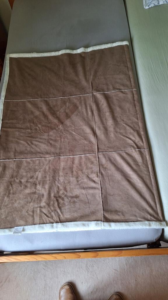 Plaid deken uit polyester bruin wit 1m80 op 1m25., Ophalen of Verzenden, Nieuw