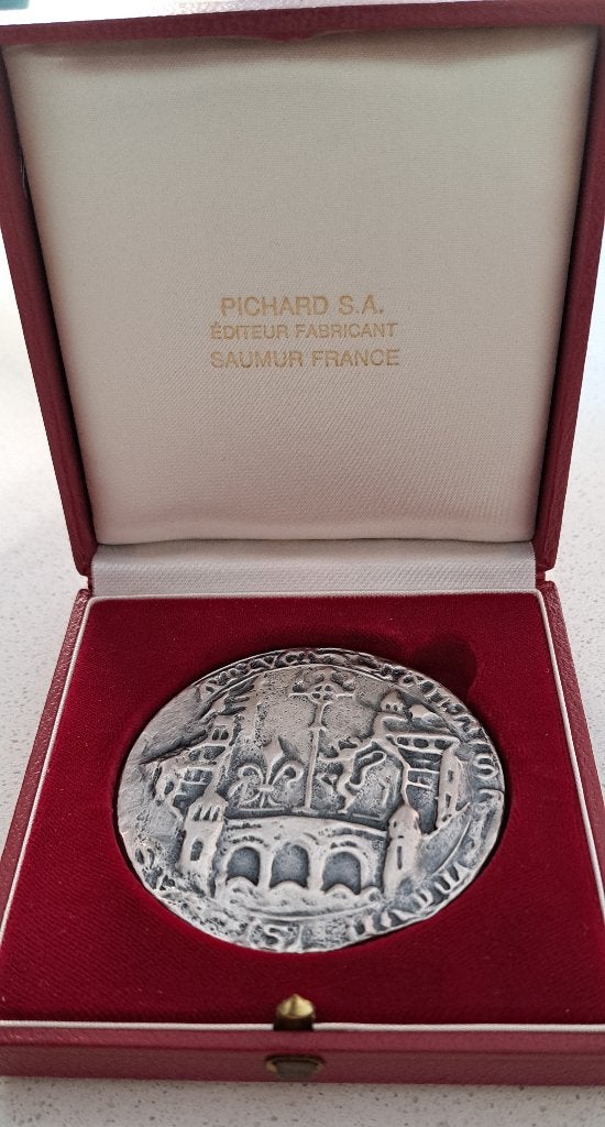 Penning historische stadszegel Lyon, Frankrijk, Enlèvement ou Envoi, Bronze