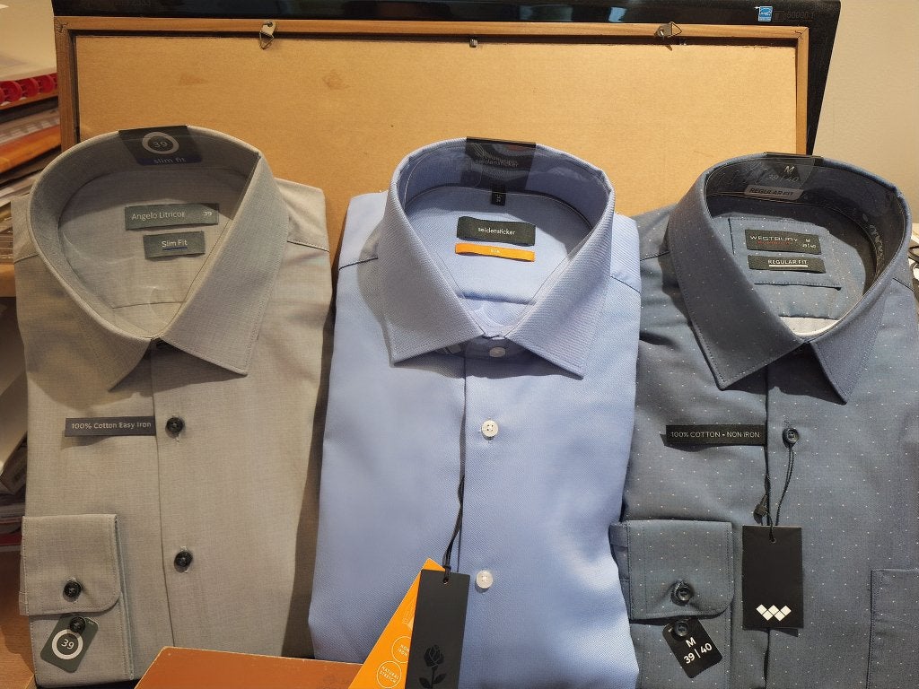 Lot de 3 chemises coton homme - Taille 39/41 - Slim, Neuf, Tour de cou 39/40 (M), Angelo Litrico de C&A, Enlèvement