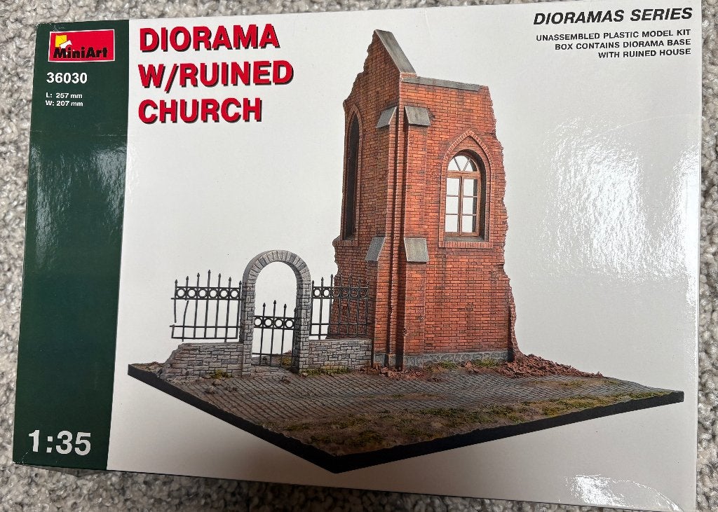 Miniart 36030 Diorama Ruined Church, Ophalen of Verzenden, Nieuw, 1:35 tot 1:50, Diorama