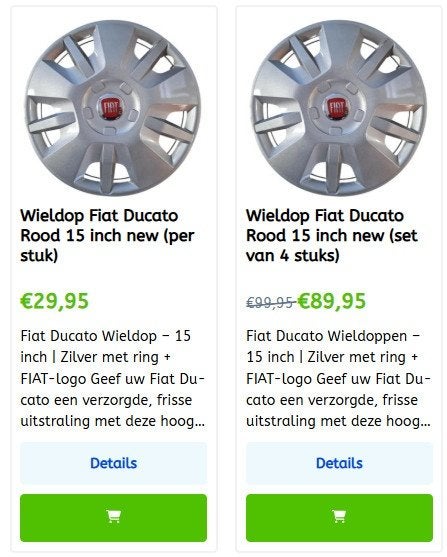 Bestelbus camper wieldoppen Fiat Ducato div. modellen !!, Caravanes & Camping, Camping-car Accessoires, Neuf, Enlèvement ou Envoi