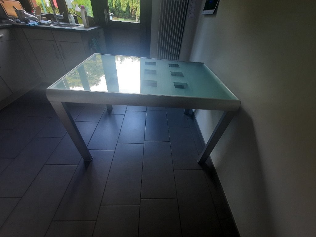 table, Maison & Meubles, Tables | Tables à manger, Design, Comme neuf, Verre, Enlèvement