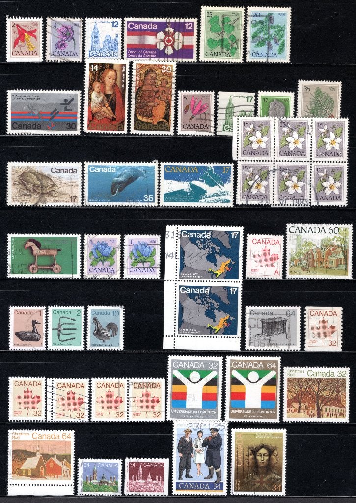 Canada Lot de timbres timbrés -2, Envoi, Affranchi, Amérique du Nord
