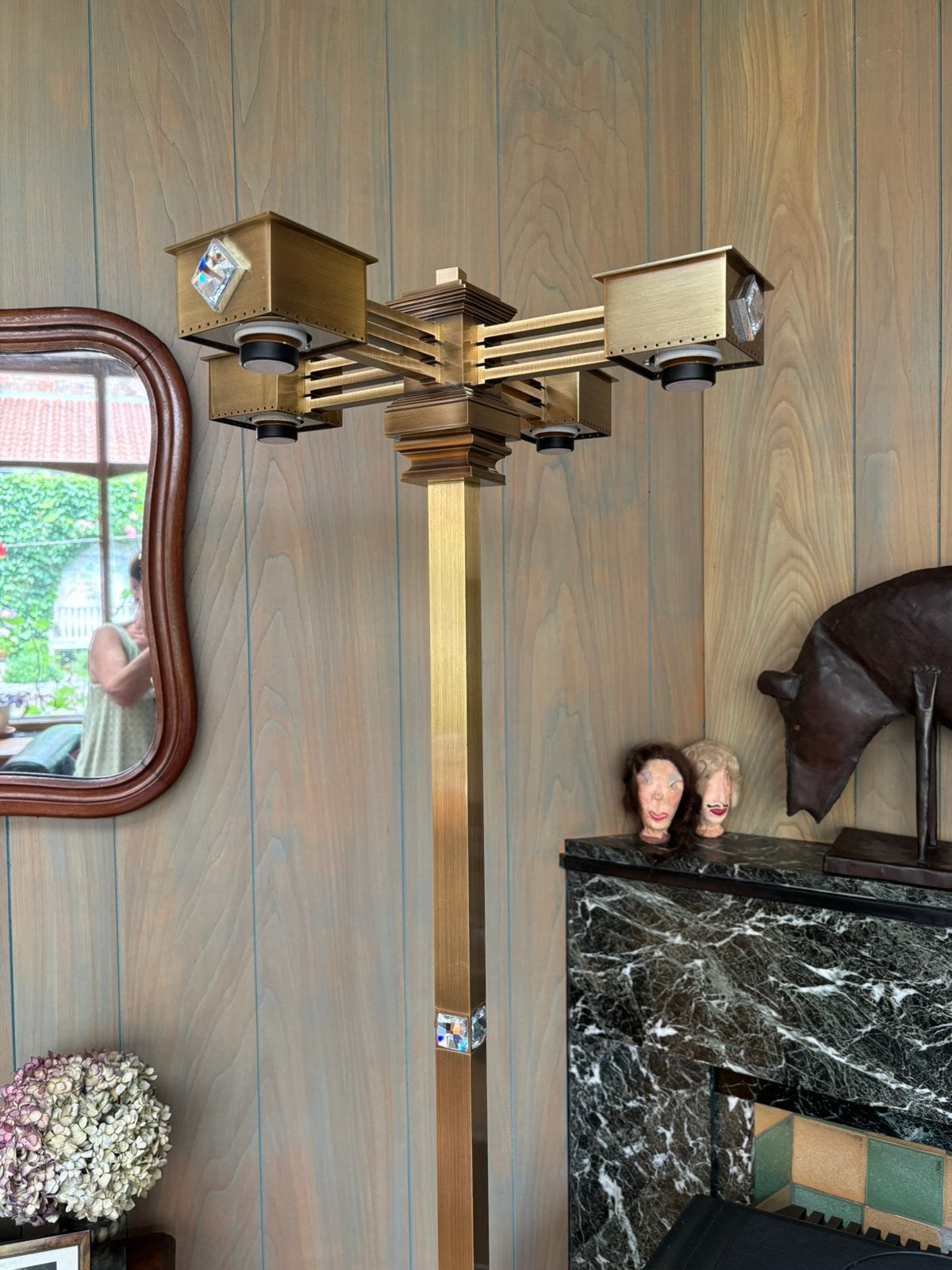 Staande lamp, Huis en Inrichting, Lampen | Vloerlampen, Ophalen, Overige materialen, E27 (groot), Zo goed als nieuw