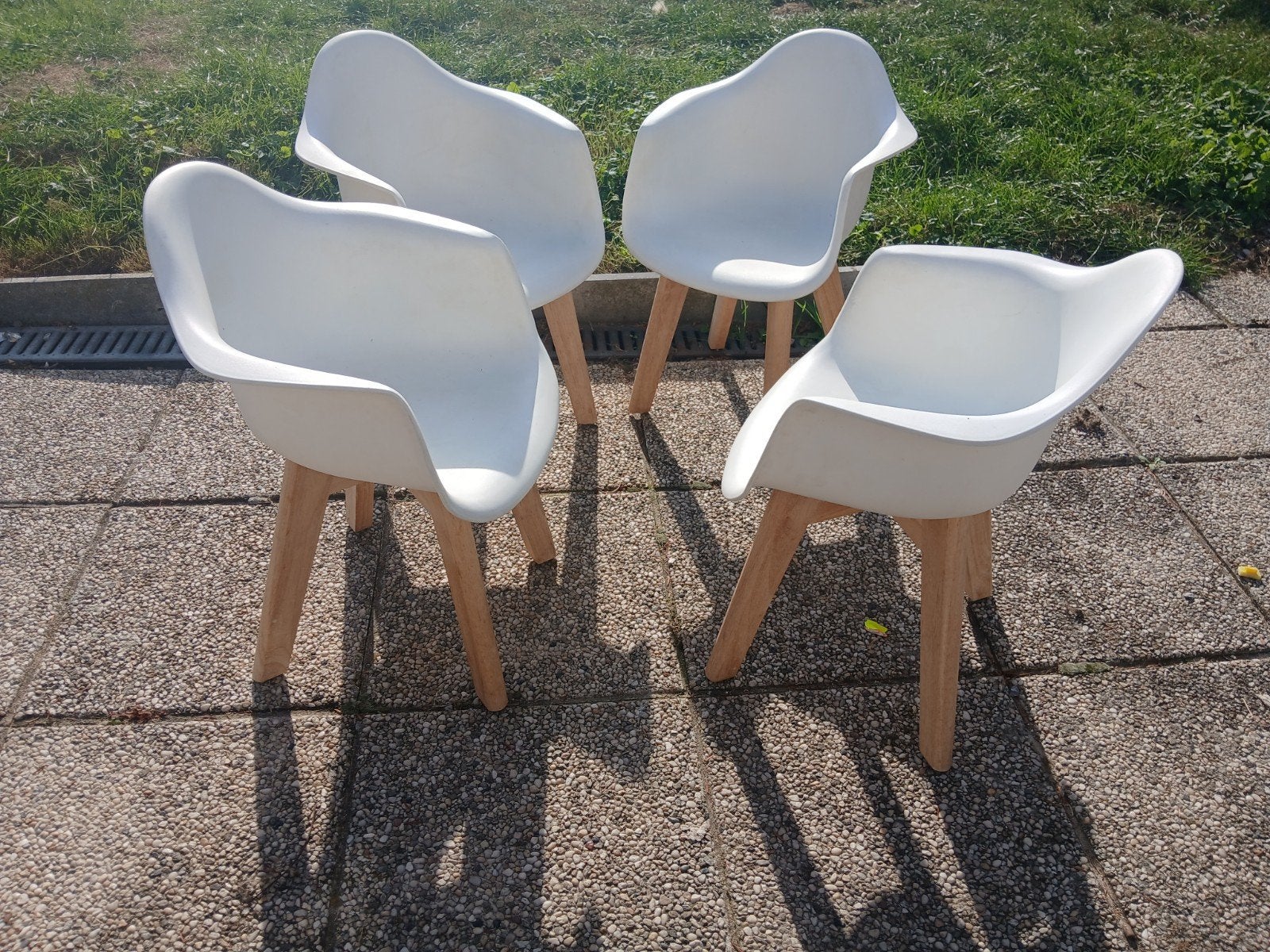 4 kinderstoelen, grijs in Scandinavische stijl, ZEER MOOI, Ophalen, Zo goed als nieuw, Overige typen
