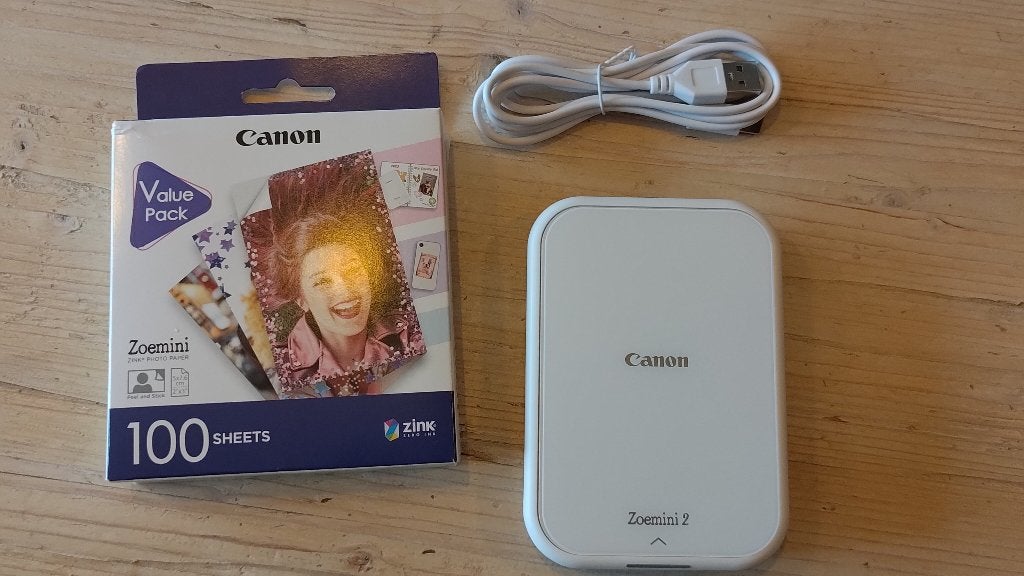 Canon Zoemini 2 + 110 stickers | Fotoprinter + fotopapier, Computers en Software, Ophalen of Verzenden, Zo goed als nieuw, Canon