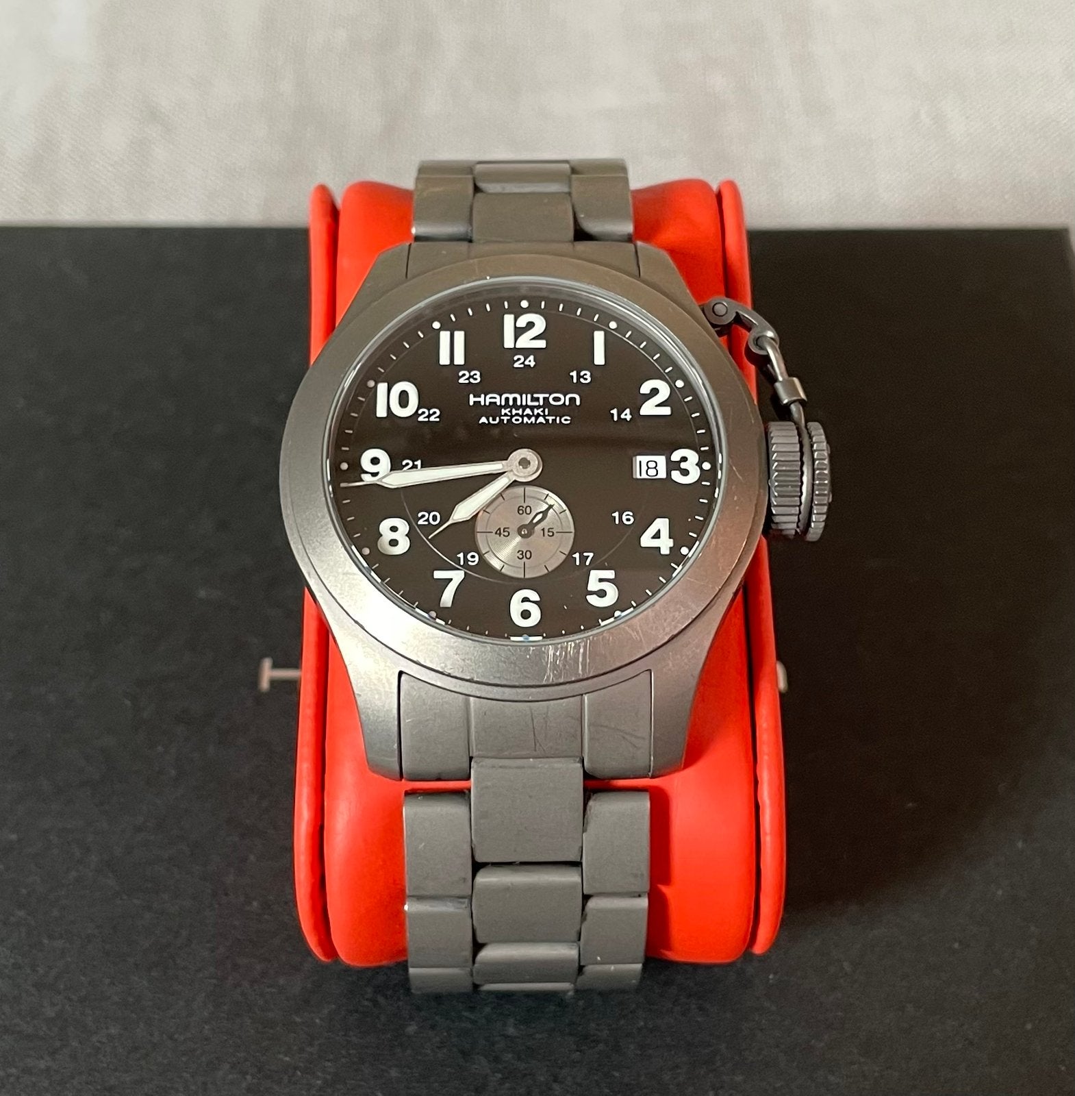 Hamilton Khaki Navy Frogman Titanium, Handtassen en Accessoires, Horloges | Heren, Overige materialen, Gebruikt, Polshorloge, Overige materialen