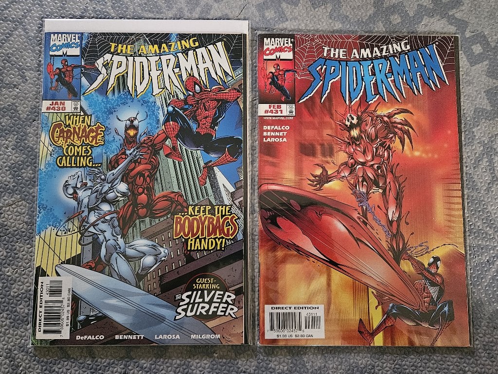 the Amazing Spider-Man (vol.1) #430 & 431(1998) Carnage, Enlèvement ou Envoi, Série complète ou Série, Comme neuf, Amérique
