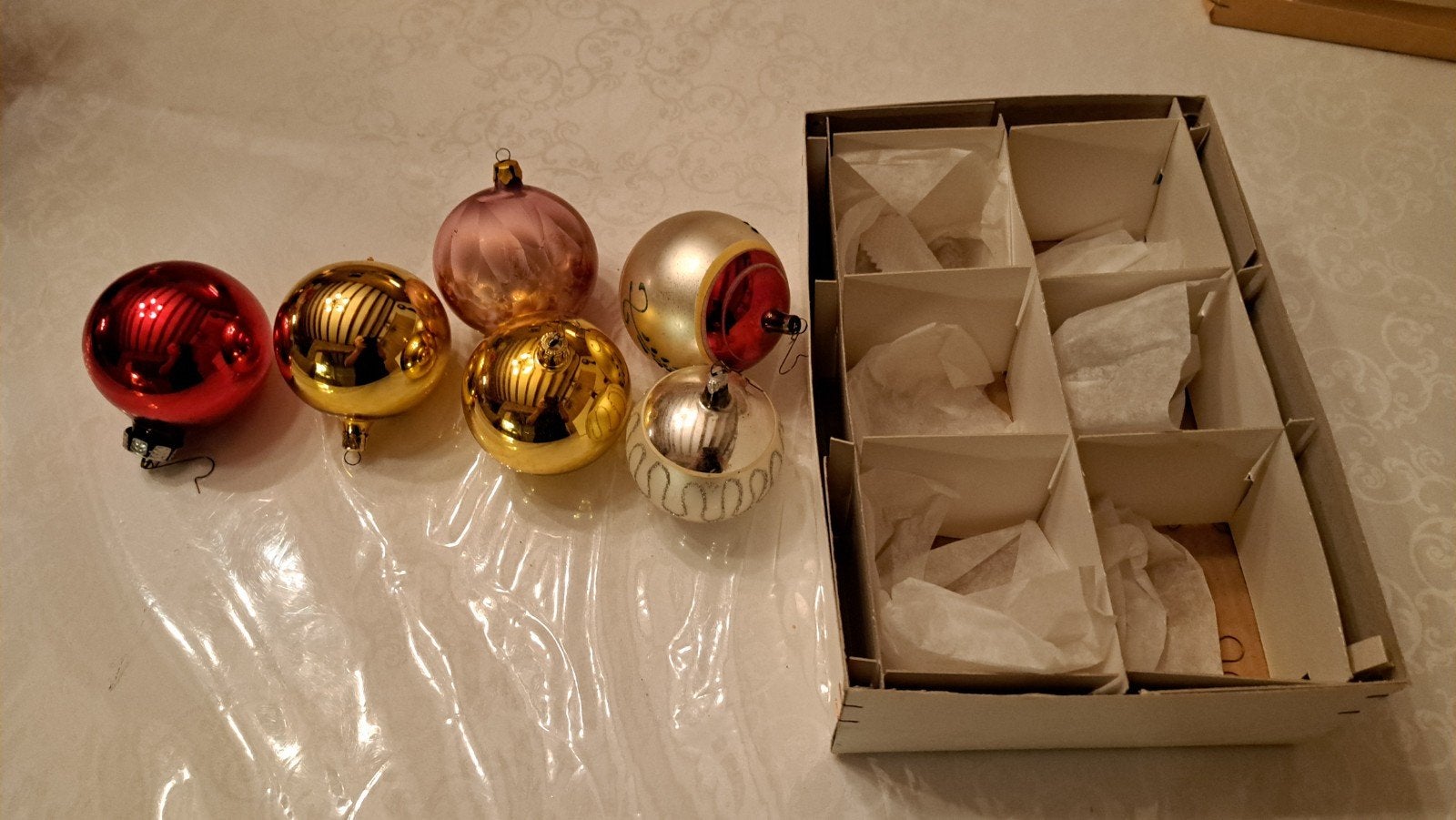 setje oude kerstversiering, Ophalen of Verzenden