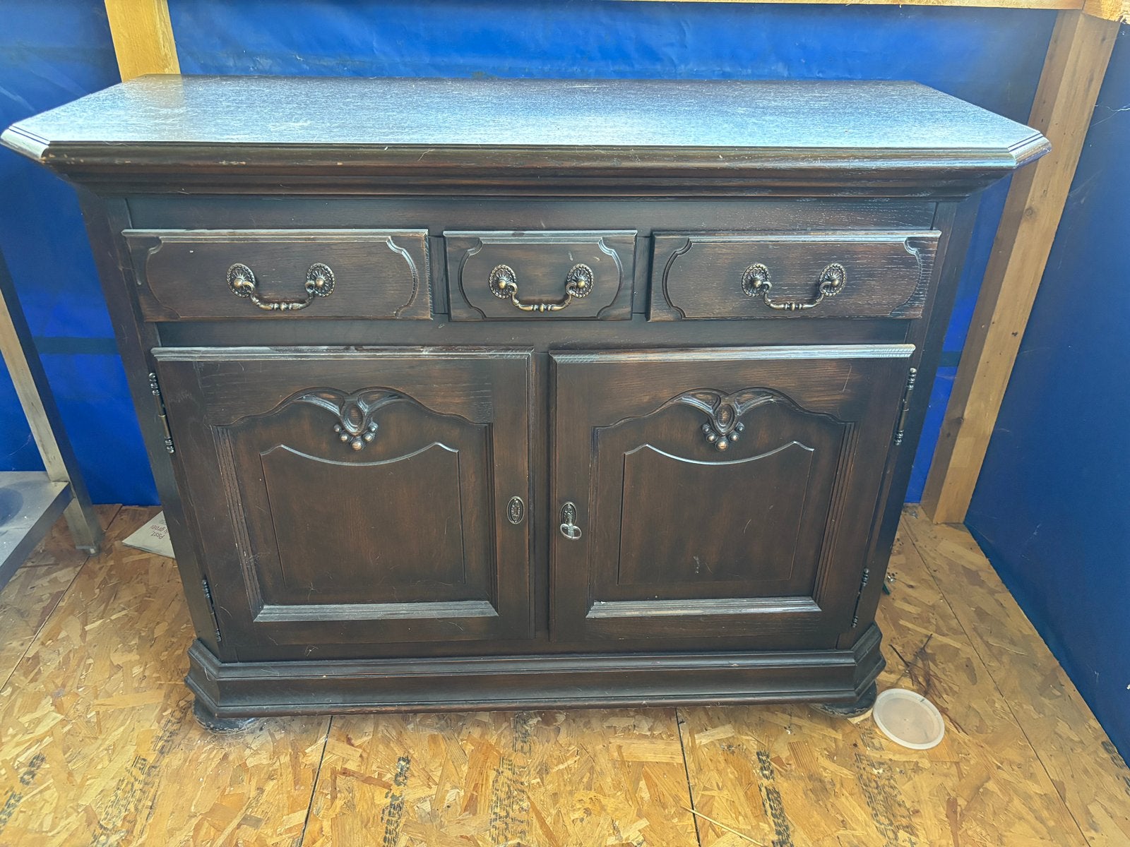 2 dressoir kasten + spiegel in eikenhout, Enlèvement, Comme neuf, Chêne