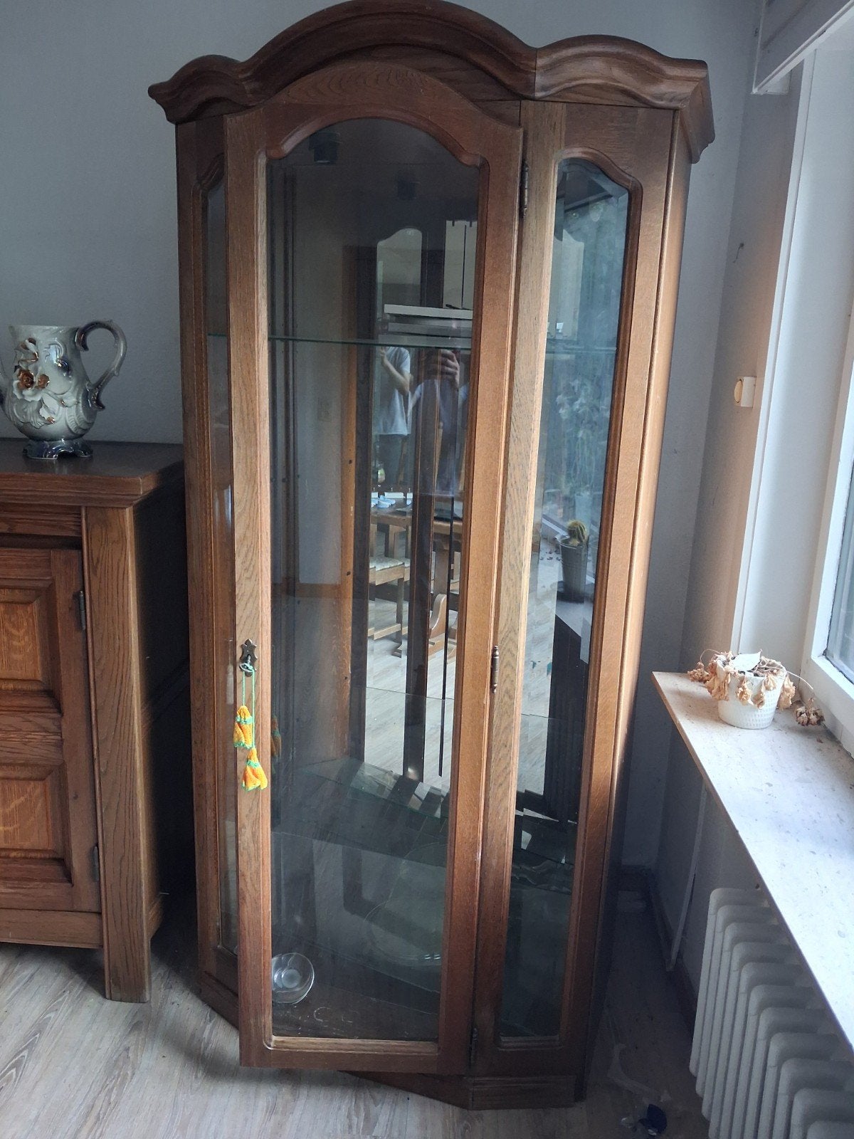 vintage vitrinekast met spiegel en verlichting, Enlèvement