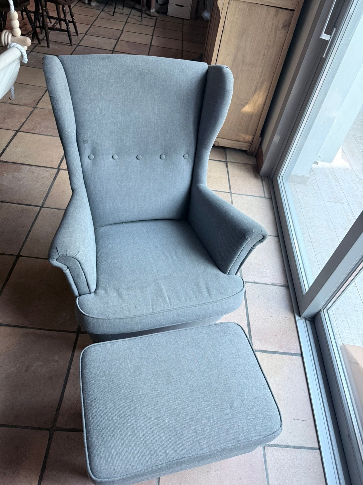 Ikea fauteuil grijs, Maison & Meubles, Fauteuils, 75 à 100 cm, Enlèvement, 75 à 100 cm, Tissus