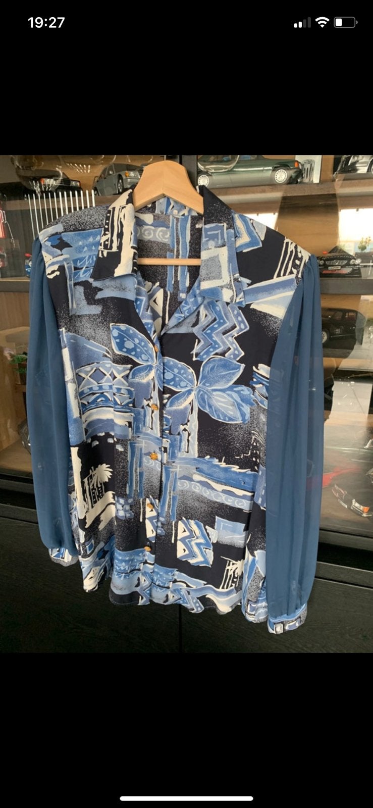 Dames blouse, Ophalen of Verzenden, Gedragen, Maat 42/44 (L), Blauw