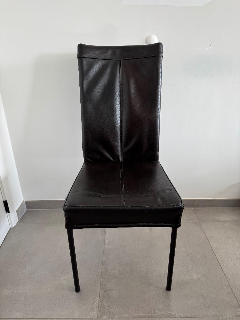 Stoelen, Huis en Inrichting, Stoelen, Ophalen, Gebruikt, Bruin, Leer