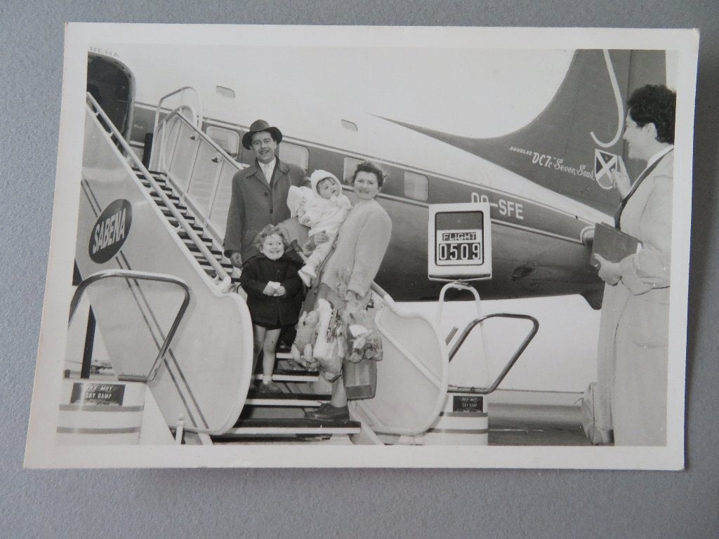 foto Douglas DC7c Seven Seas flight 509 Sabena Zaventem, Foto, Ophalen of Verzenden, Zo goed als nieuw, 1940 tot 1960