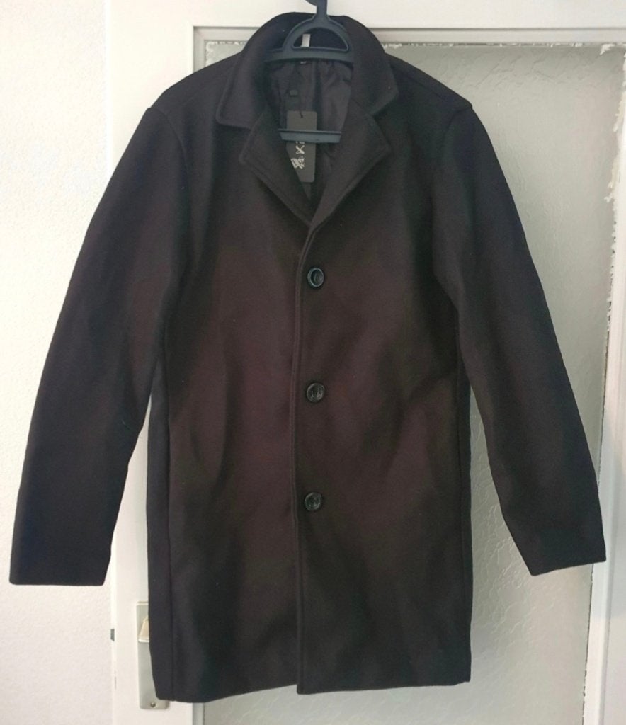 Nette zwarte herenjas / winterjas Maat: L, Vêtements | Hommes, Enlèvement ou Envoi, Neuf, Taille 52/54 (L), Noir