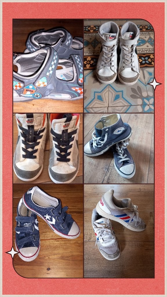 Lot de 8 paires de chaussures garçon du 31 au 36, Enlèvement, Utilisé, Garçon, Chaussures