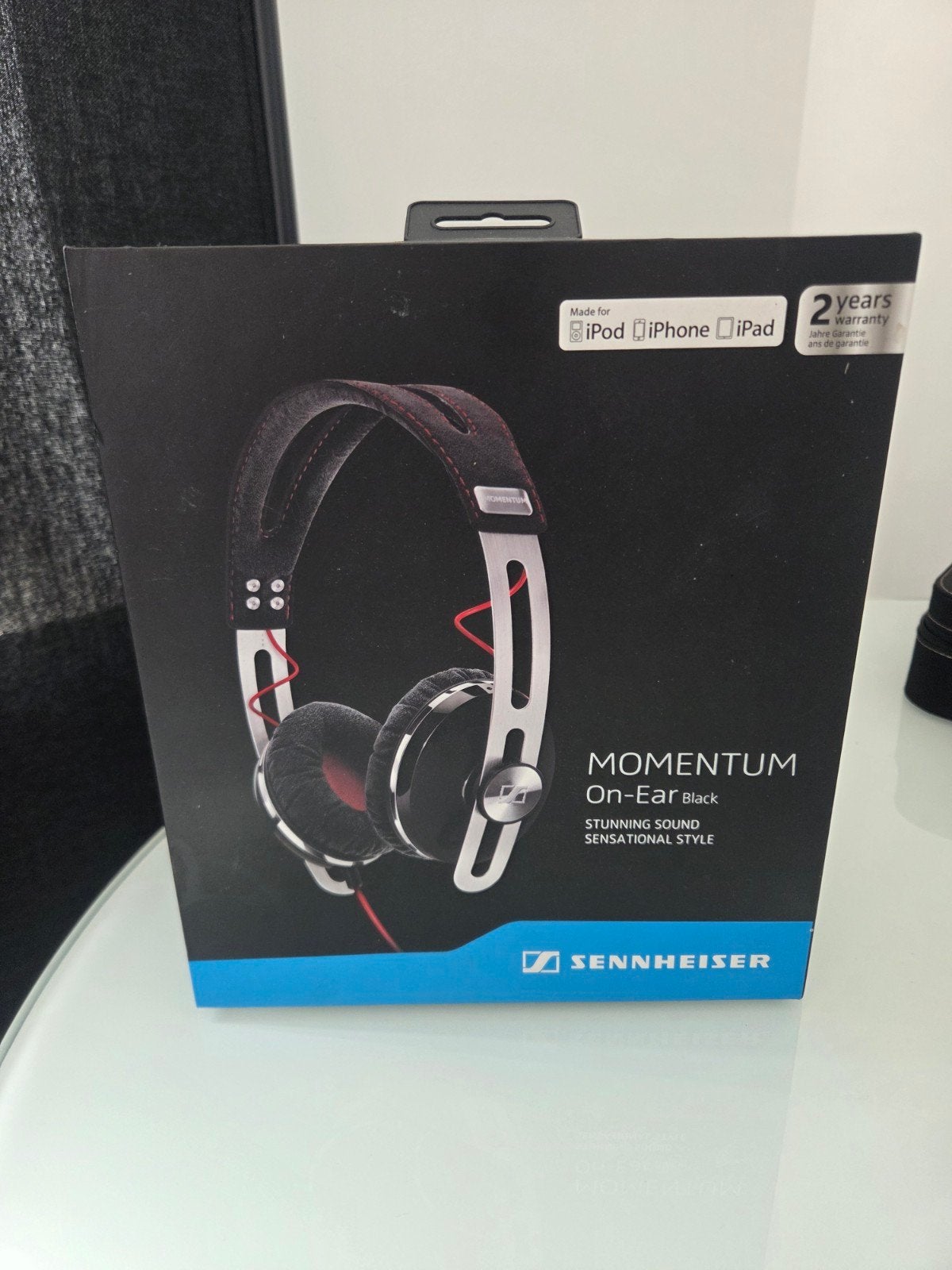 Casque Sennheiser Momentum On-Ear Noir – Boîte d'origine, Enlèvement ou Envoi, Comme neuf, Sennheiser