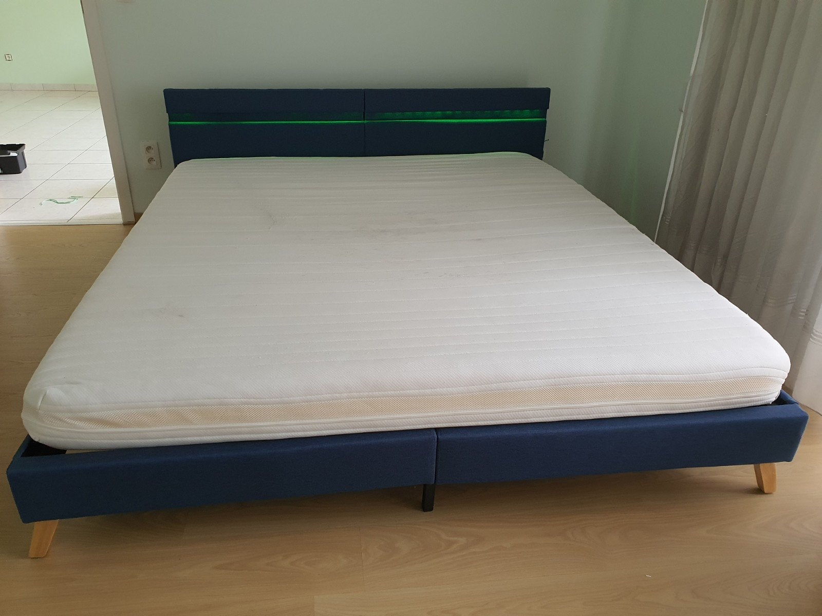 lit king size avec matelas, Ophalen, Gebruikt, Tweepersoons, 180 cm