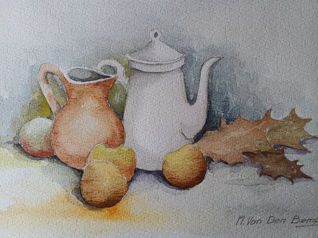 AQUARELLEN M.VAN DEN BEMPT, Antiek en Kunst, Kunst | Tekeningen en Fotografie, Ophalen of Verzenden, Tekening, Aquarel, Handgemaakt