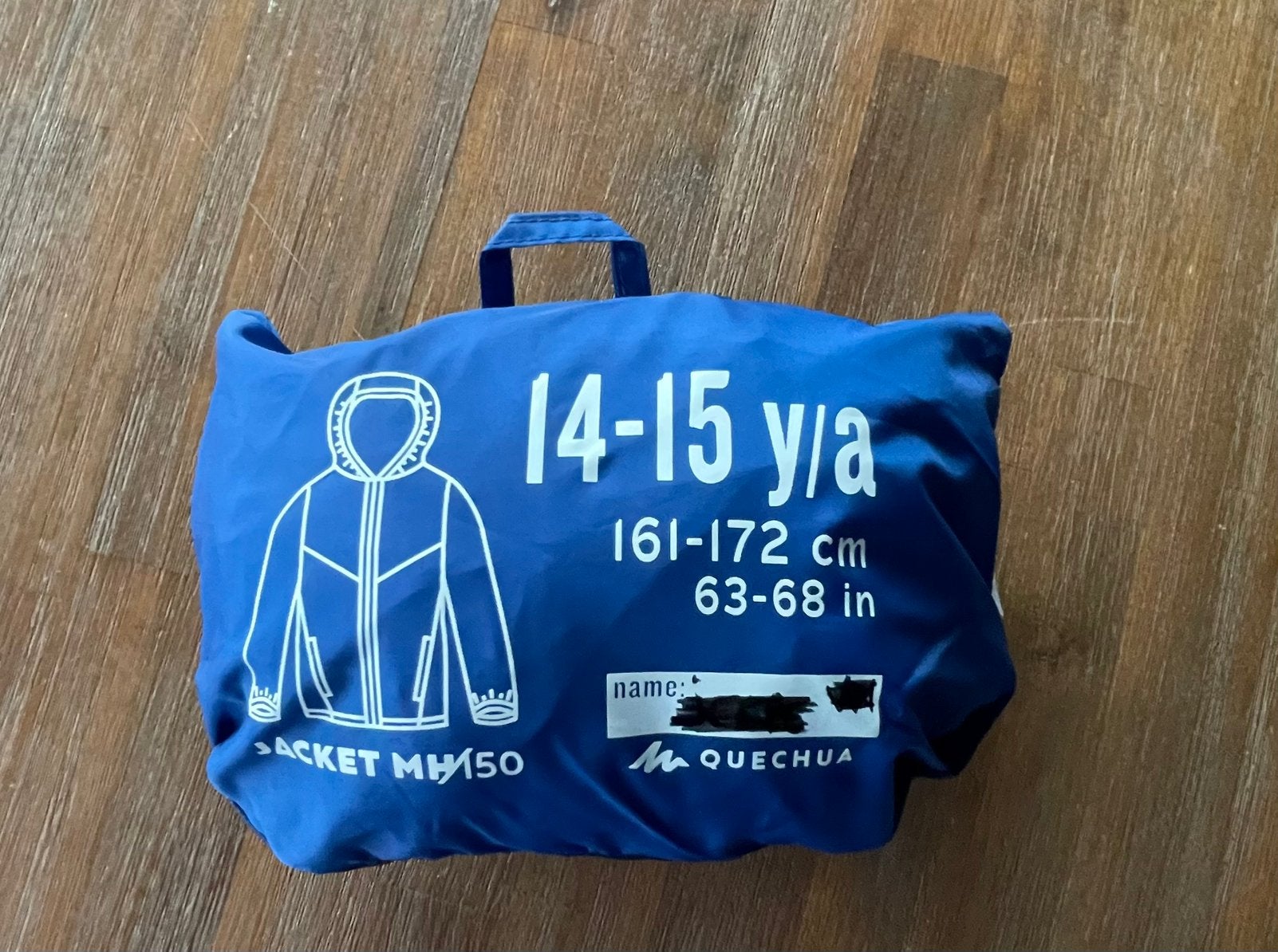 Regenjas Quecha - maat 14-15 jaar, Ophalen, Gebruikt
