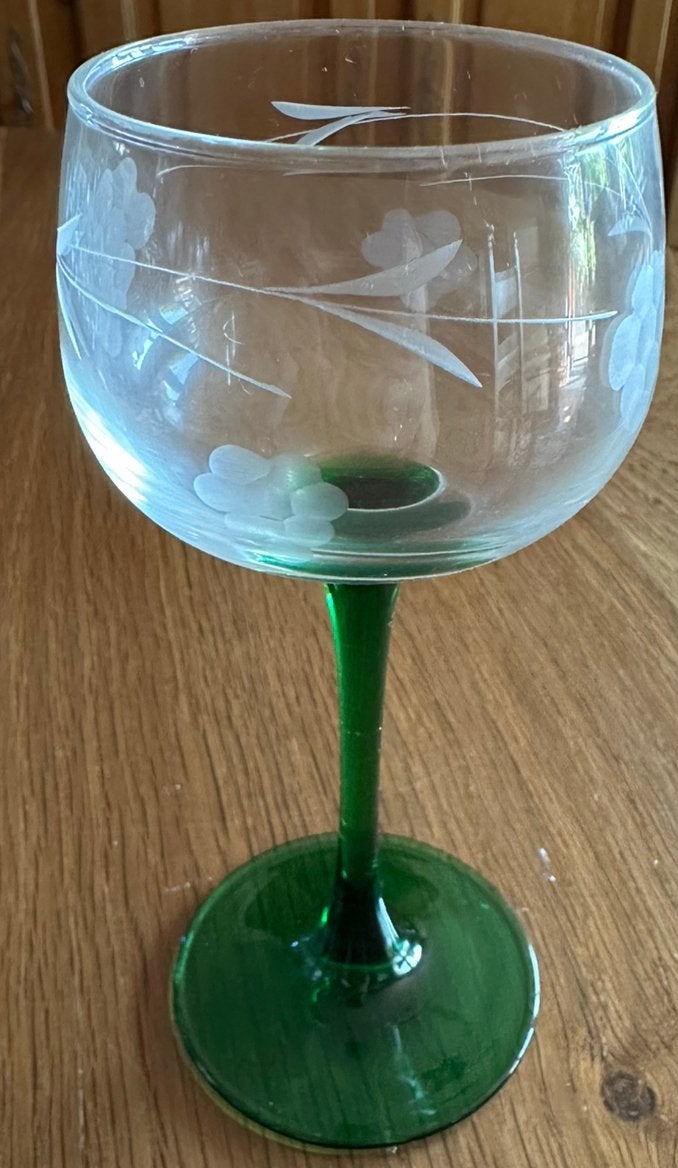6 verres à vins blanc gravés, Enlèvement, Comme neuf, Autres types