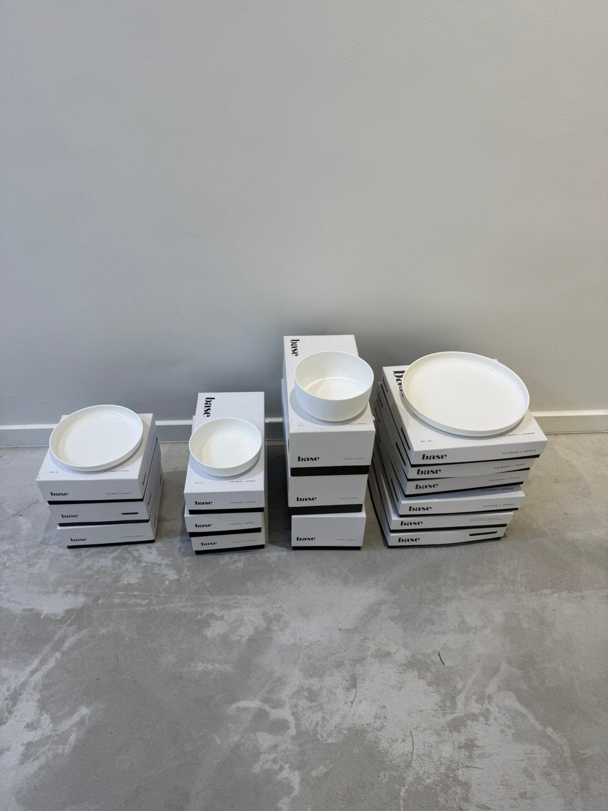 Serax Piet Boon Base wit servies met dozen, Ophalen, Gebruikt, Bord(en)