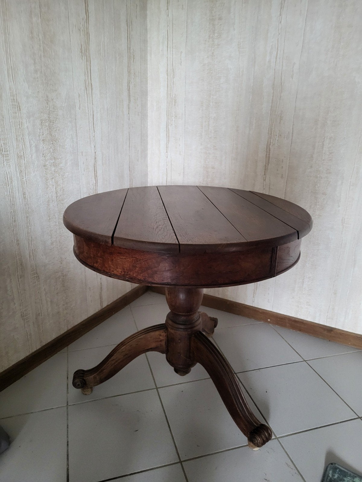 Ronde eiken tafel, Antiek en Kunst, Ophalen