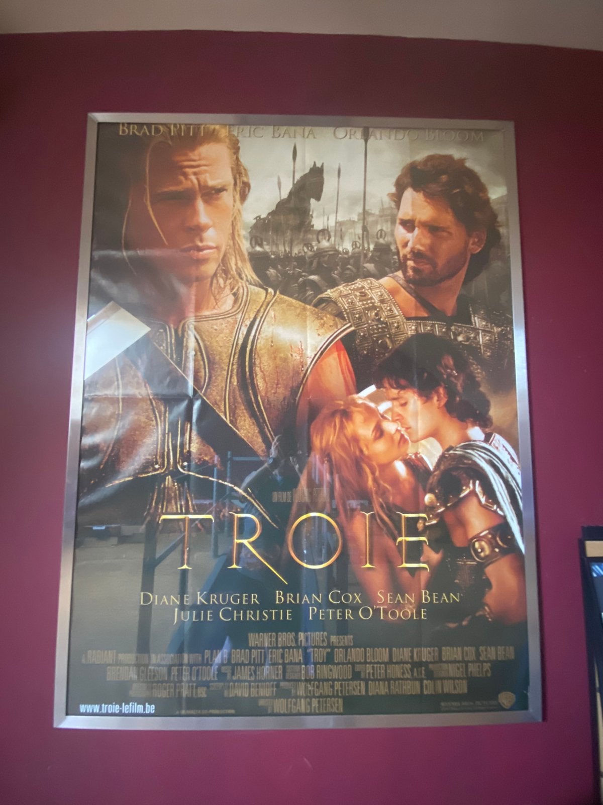 Affiche de cinema troie dans un cadre sur mesure collection, Collections, Rectangulaire vertical, Avec cadre, Comme neuf, Enlèvement