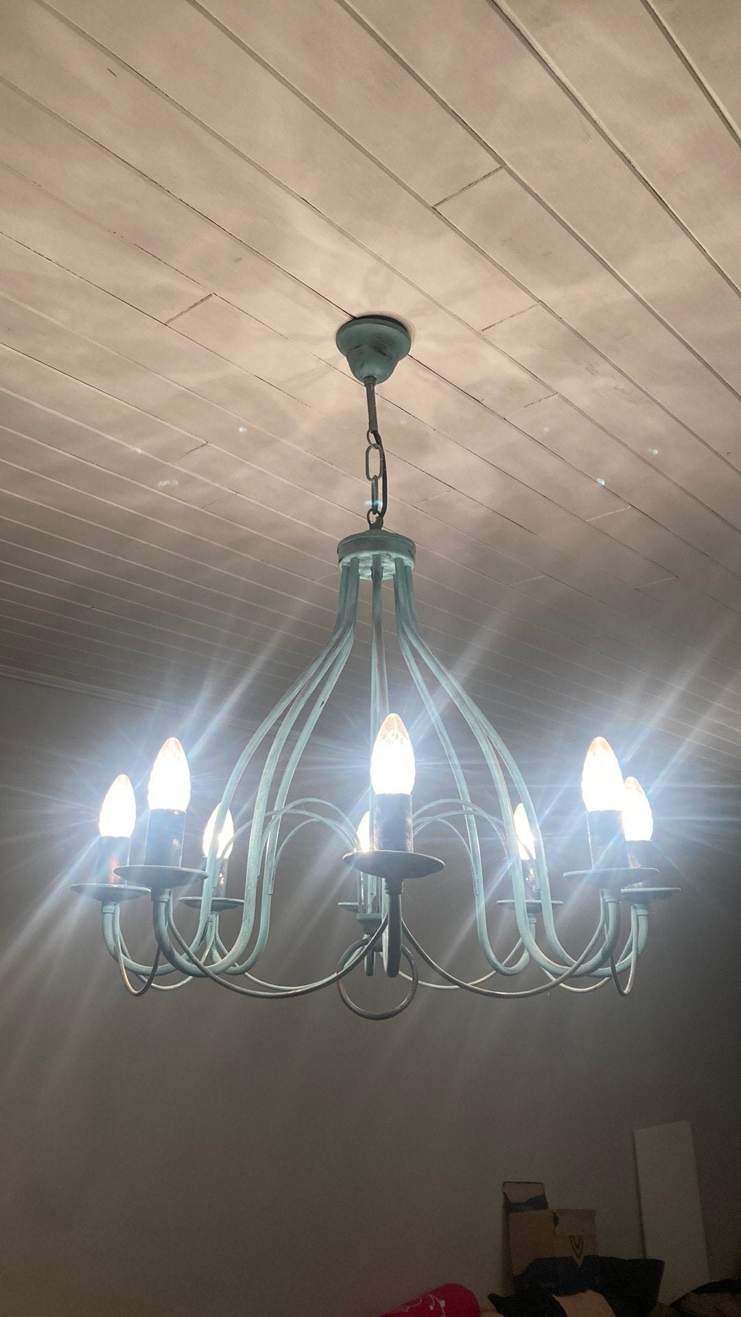 Lusters groen (x2), Huis en Inrichting, Lampen | Kroonluchters, Ophalen, Gebruikt, Metaal