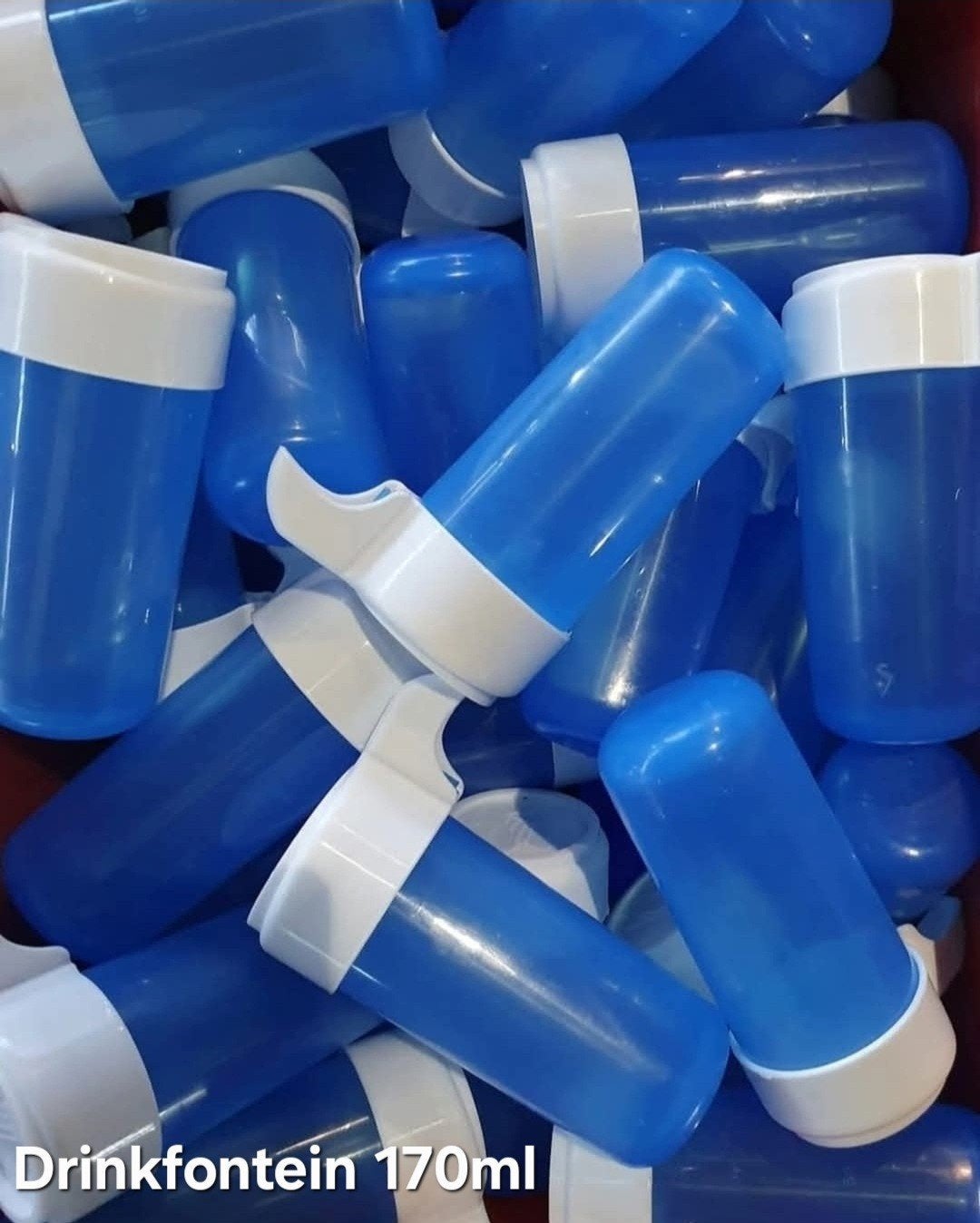 Drinkfontein blauw anti-verspilling systeem 170ml - Moldes A, Dieren en Toebehoren, Vogels | Toebehoren, Nieuw, Kooi-accessoires