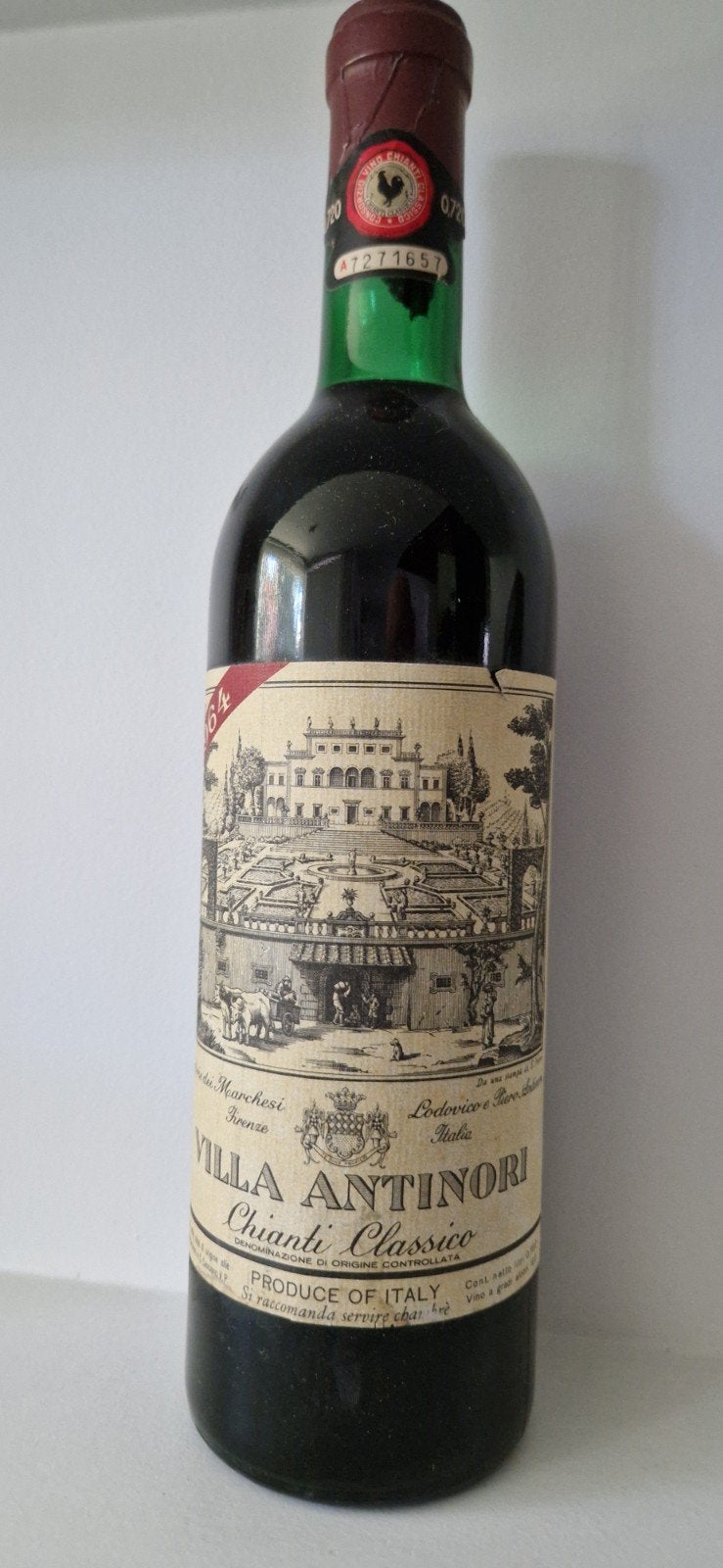 Villa Antinori 1964, Collections, Vins, Enlèvement ou Envoi, Pleine, Comme neuf, Vin rouge