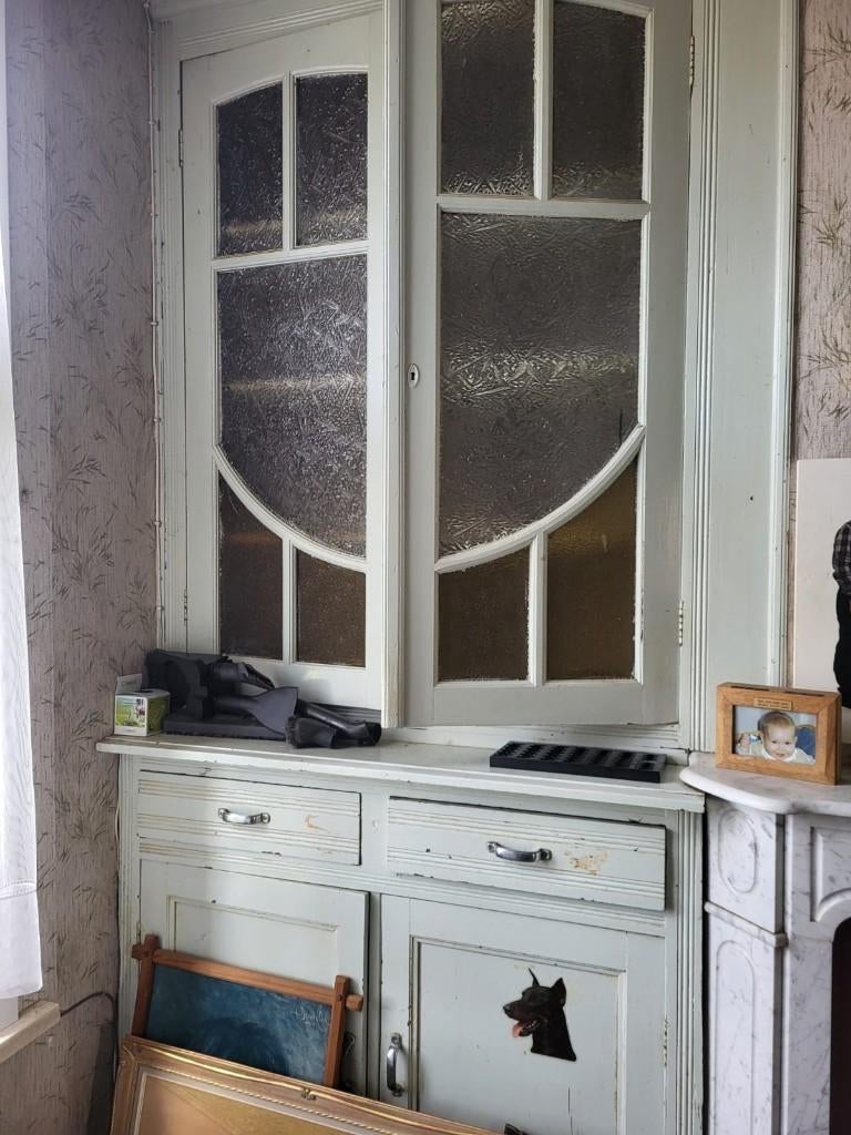 Antieke deuren voor inbouwkast, Ophalen, Hout, Wit, Gebruikt
