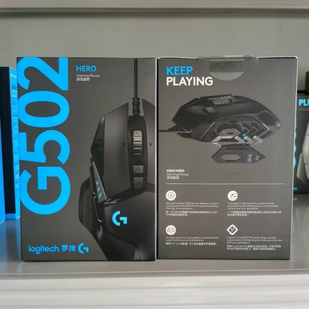 logitech g502 hero gaming muis, Computers en Software, Muizen, Ophalen, Rechtshandig, Muis, Zo goed als nieuw