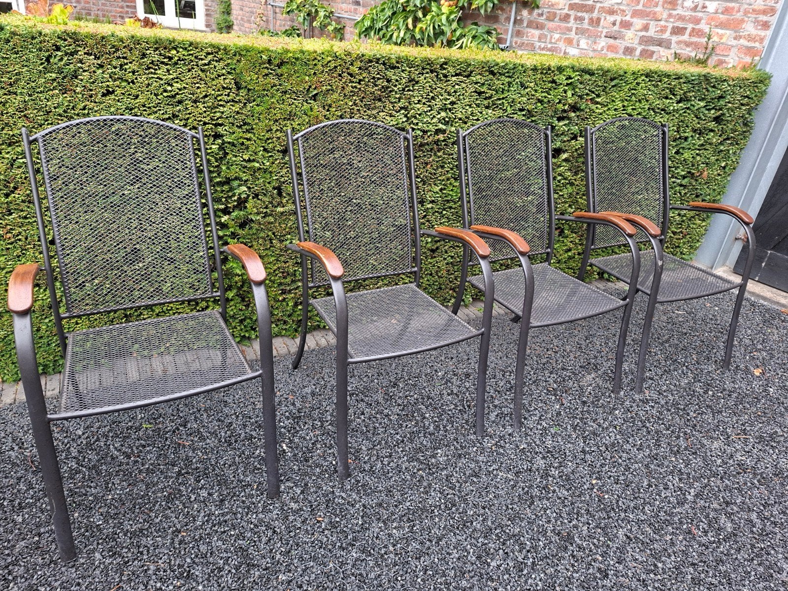 metale buitenstoelen 4 stuks, Tuin en Terras, Ophalen