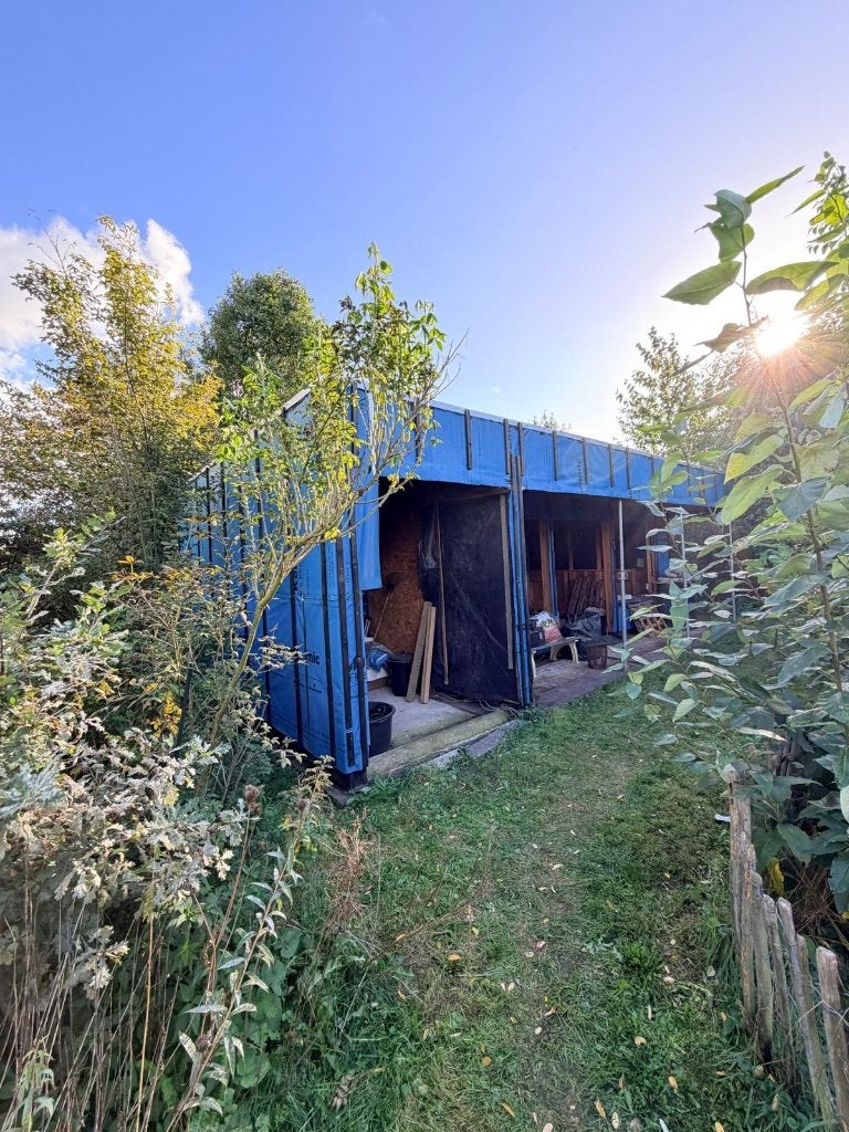 Houten tuinhuis 43 m² (60 m² met overstek), te demonteren, Jardin & Terrasse, Neuf, 500 cm ou plus, Enlèvement, 400 cm ou plus
