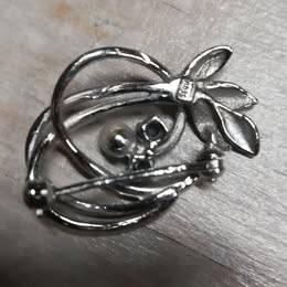 Broche décor floral, Enlèvement ou Envoi, Avec perle, Argent, Argent
