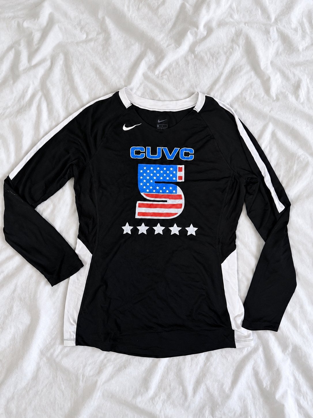 Maillot Nike manches longues noir et blanc – CUVC, Kleding | Dames, Maat 38/40 (M), Zwart, Overige typen, Ophalen of Verzenden
