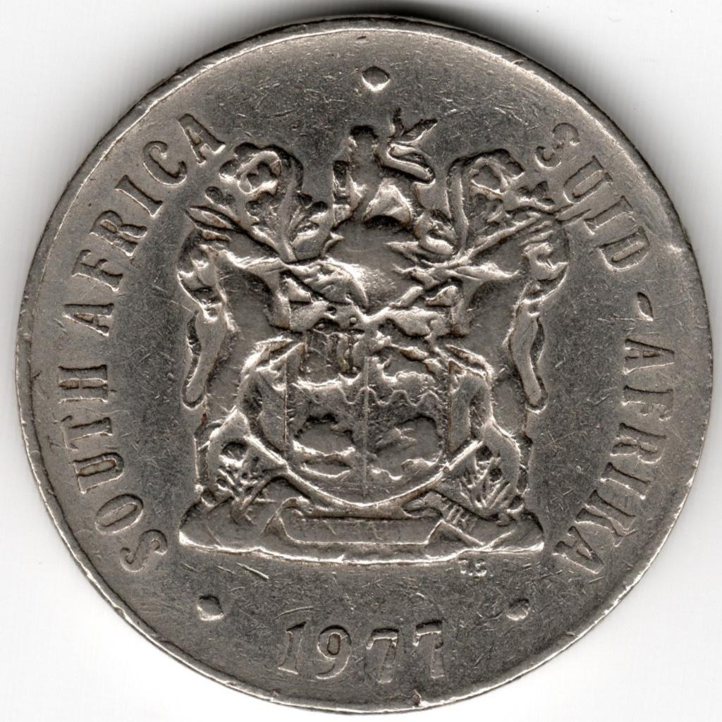 Zuid-Afrika : 50 Cents 1977  KM#87  Ref 16254, Postzegels en Munten, Munten | Afrika, Ophalen of Verzenden, Zuid-Afrika, Losse munt