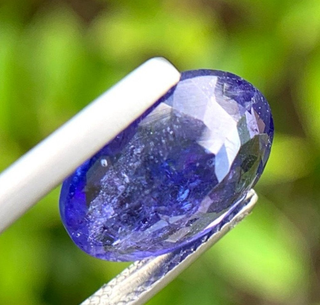 – 1 pcs Blauw, Violet Tanzaniet – 4.22 ct, Ophalen, Blauw