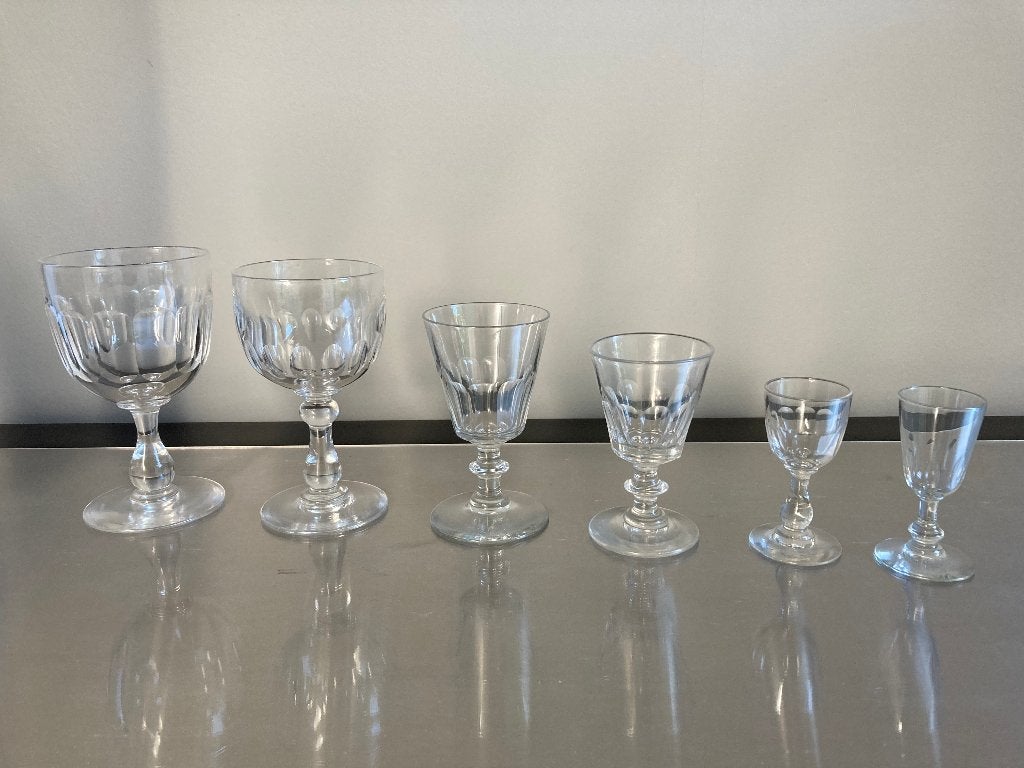 40 Verres en cristal du Val St Lambert, Verzamelen, Ophalen, Gebruikt, Kristal, Glas of Glazen