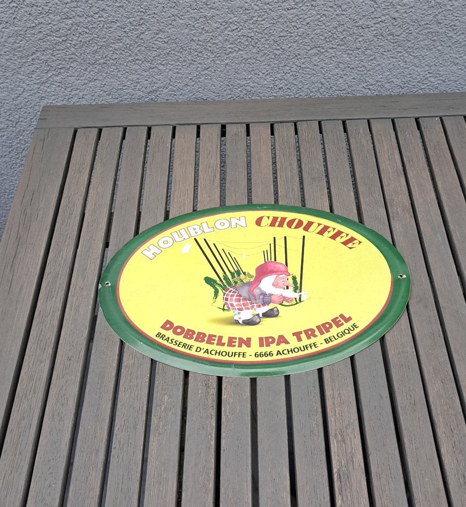 Houblon chouffe reclame, Ophalen of Verzenden, Gebruikt, Reclamebord