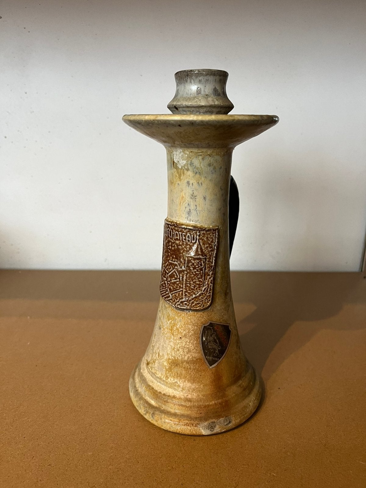 Bouffioulx vintage kaarshouder van gevlamd zandsteen  Guérin, Antiek en Kunst, Ophalen of Verzenden