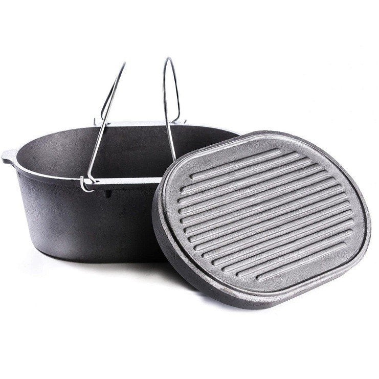 Dutch Oven 9L Ovaal Valhal Outdoor Gietijzer AANBIEDING!, Caravans en Kamperen, Ophalen of Verzenden, Nieuw