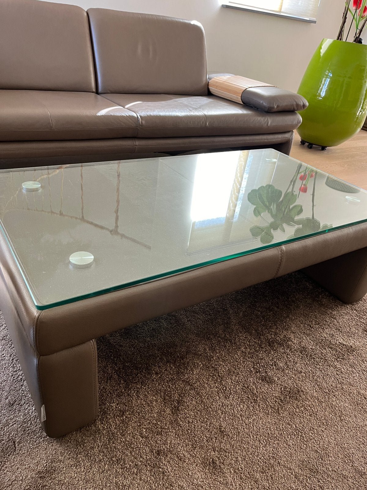 Lederen salontafel, Huis en Inrichting, Ophalen, Zo goed als nieuw