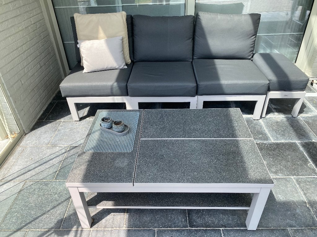 Lounge zetel 3 stuks met tafel merk life, Huis en Inrichting, Ophalen, Driepersoons, Zo goed als nieuw, Modern