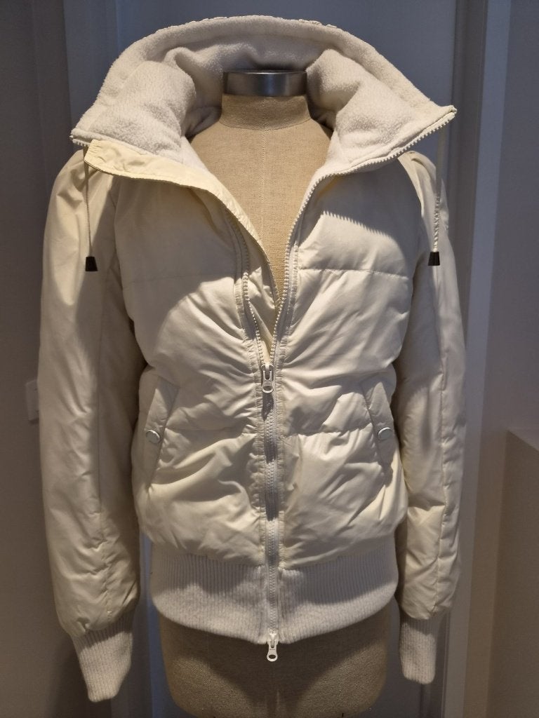 Fornarina donsjas wit met fleece capuchon, maat S, Wit, Fornarina, Ophalen of Verzenden, Zo goed als nieuw